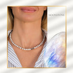 Life Bloom Moment – Moonstone Necklaces (Silver Version)