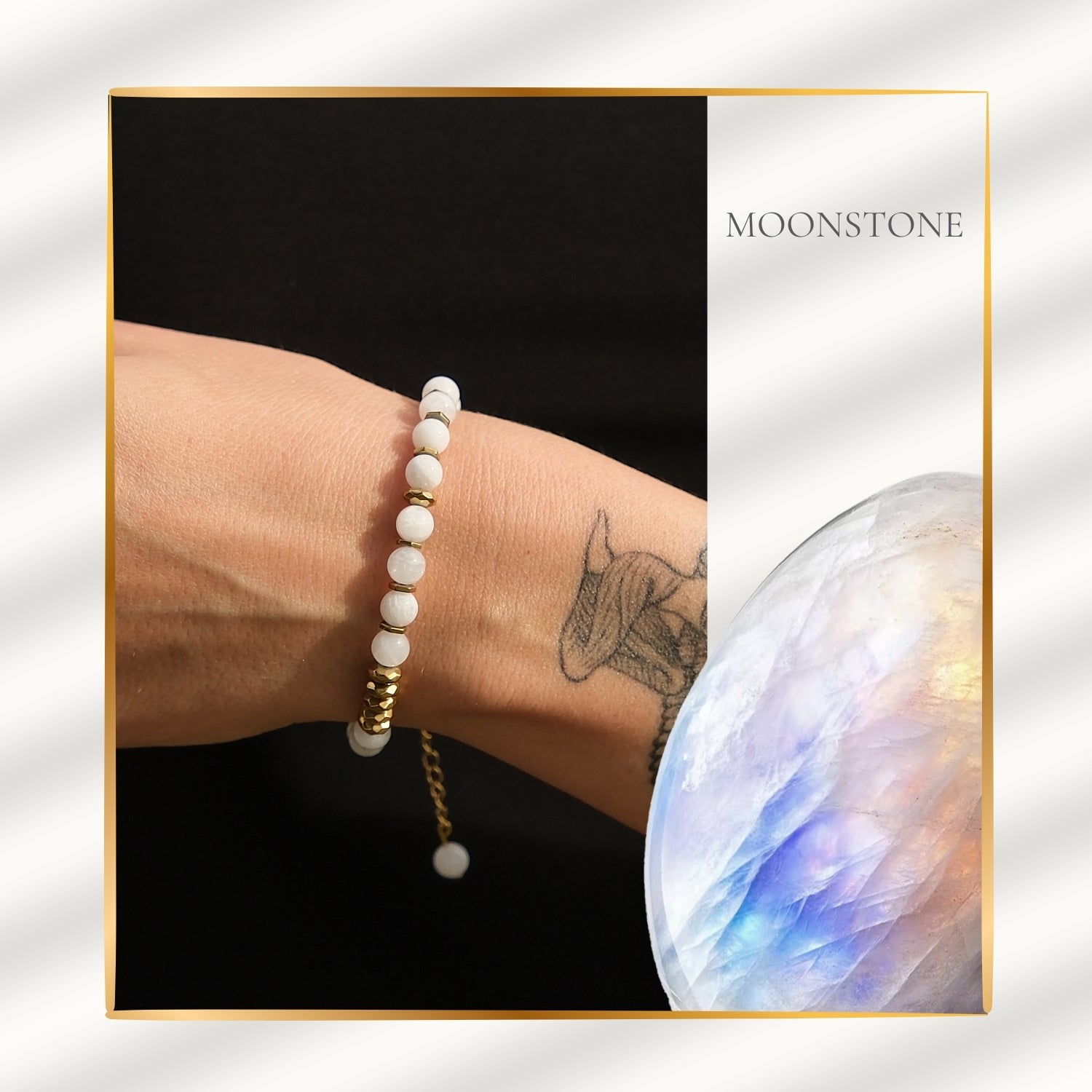 Life Bloom Moment – Moonstone Bracelet (Gold Version)