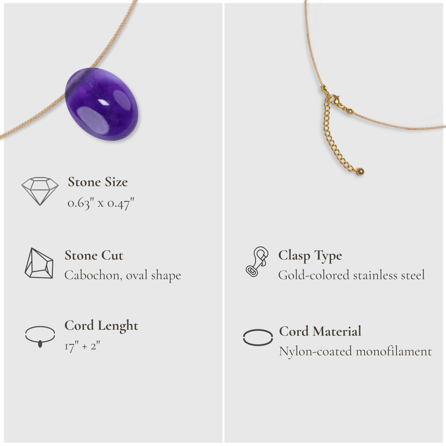 Aquarius Zodiac & Touch – Amethyst Necklace