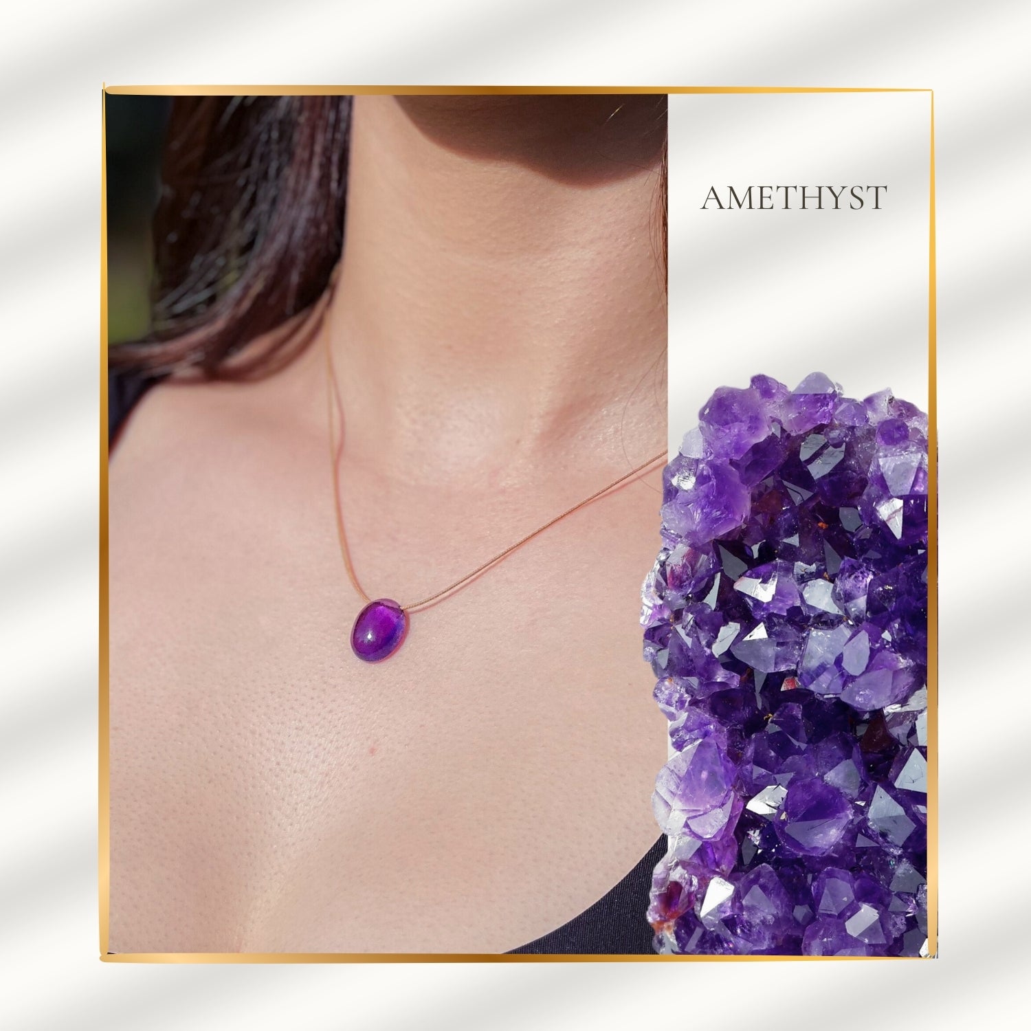 Aquarius Zodiac & Touch – Amethyst Necklace