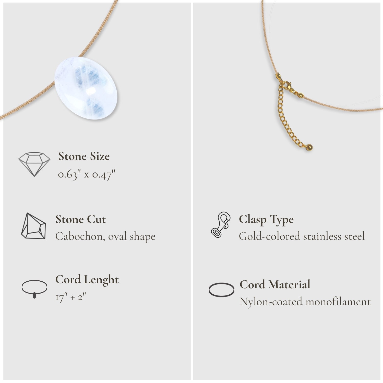 Cancer Zodiac & Touch – Moonstone Necklace