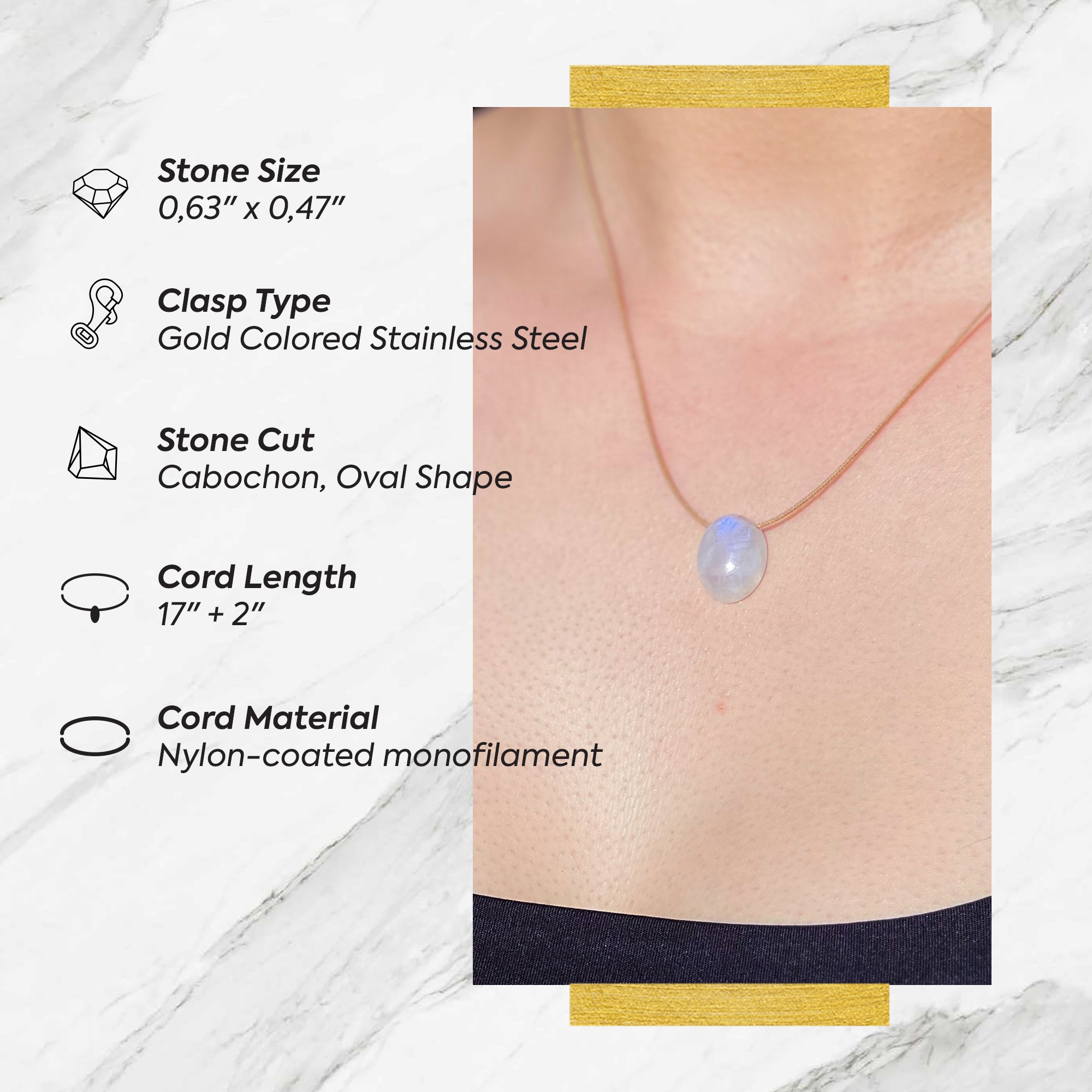 Cancer Zodiac & Touch – Moonstone Necklace