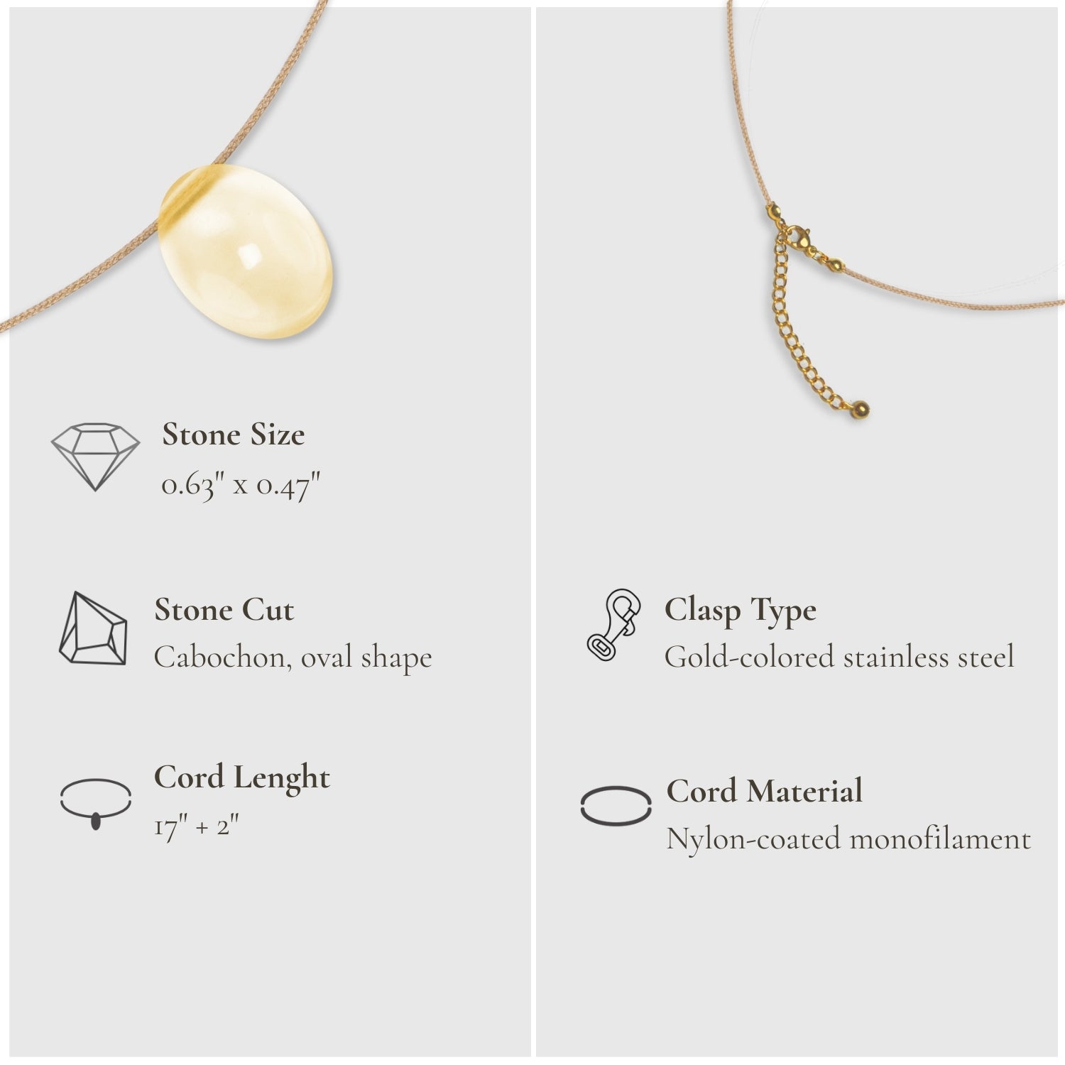 Gemini Zodiac & Touch – Citrine Necklace