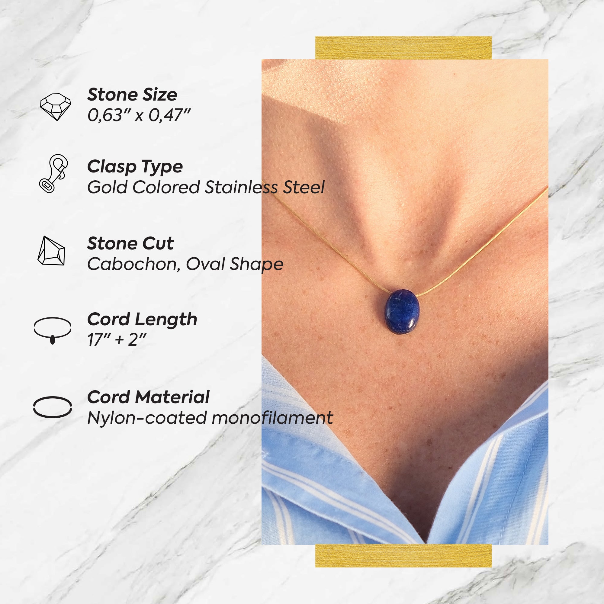 Libra Zodiac & Touch – Lapis Lazuli Necklace