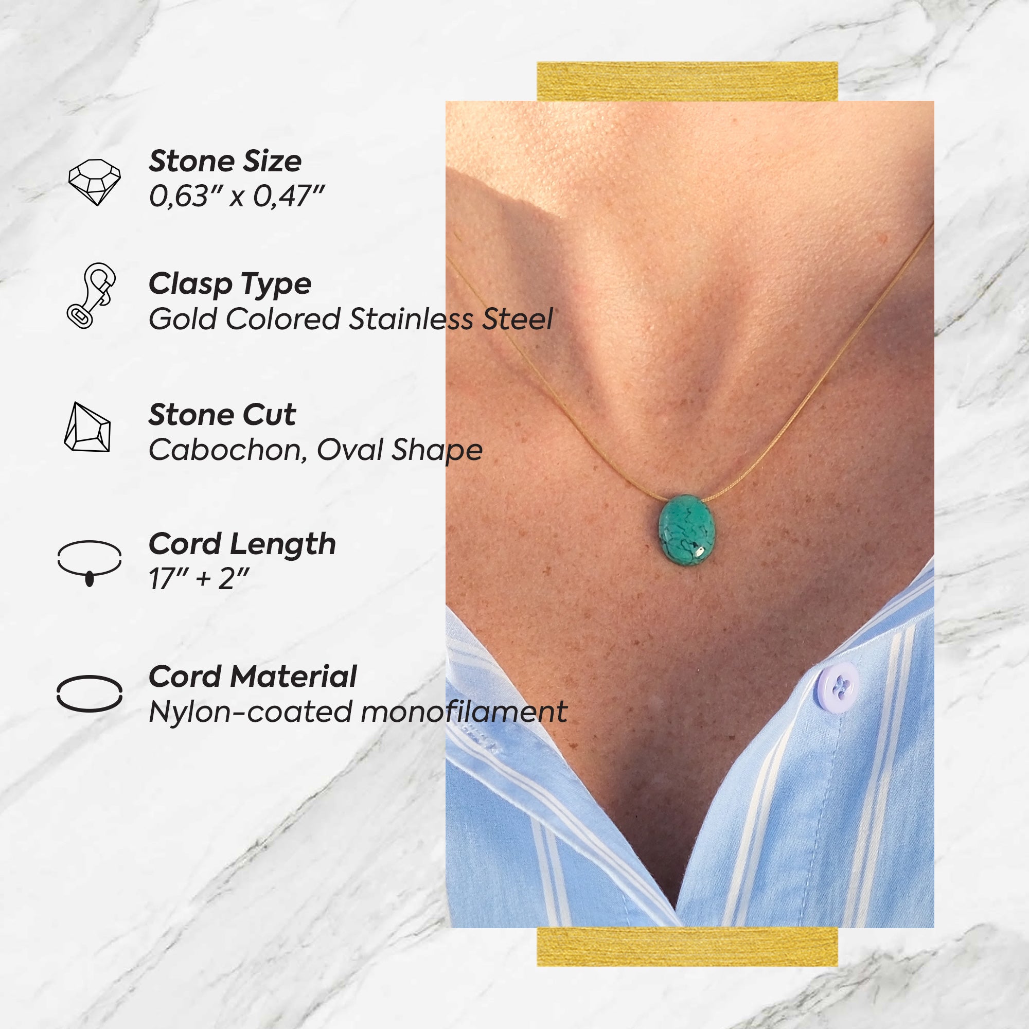 Sagittarius Zodiac & Touch – Turquoise Necklace