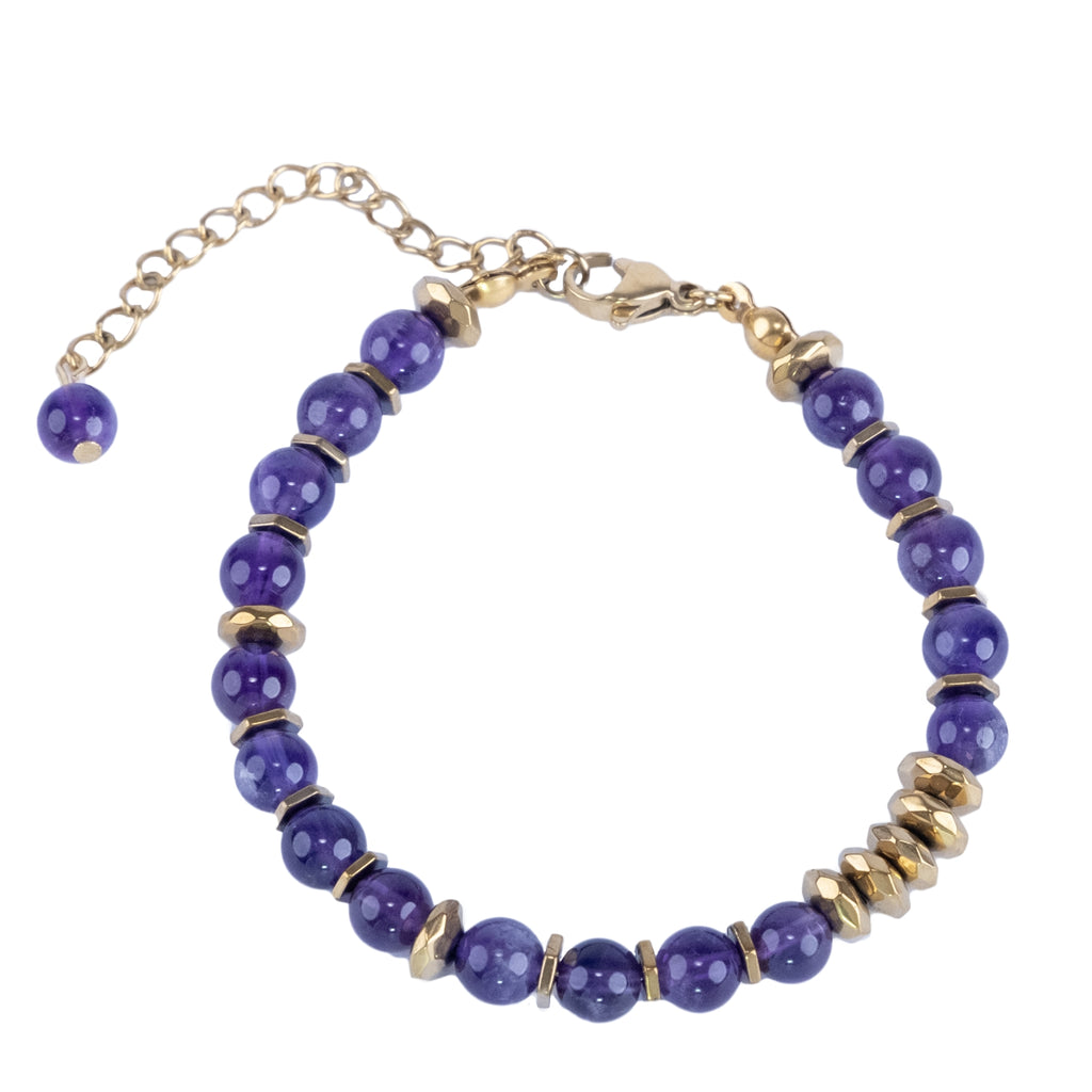 Awakening Moment – Amethyst Necklace Bracelet (Gold Version)