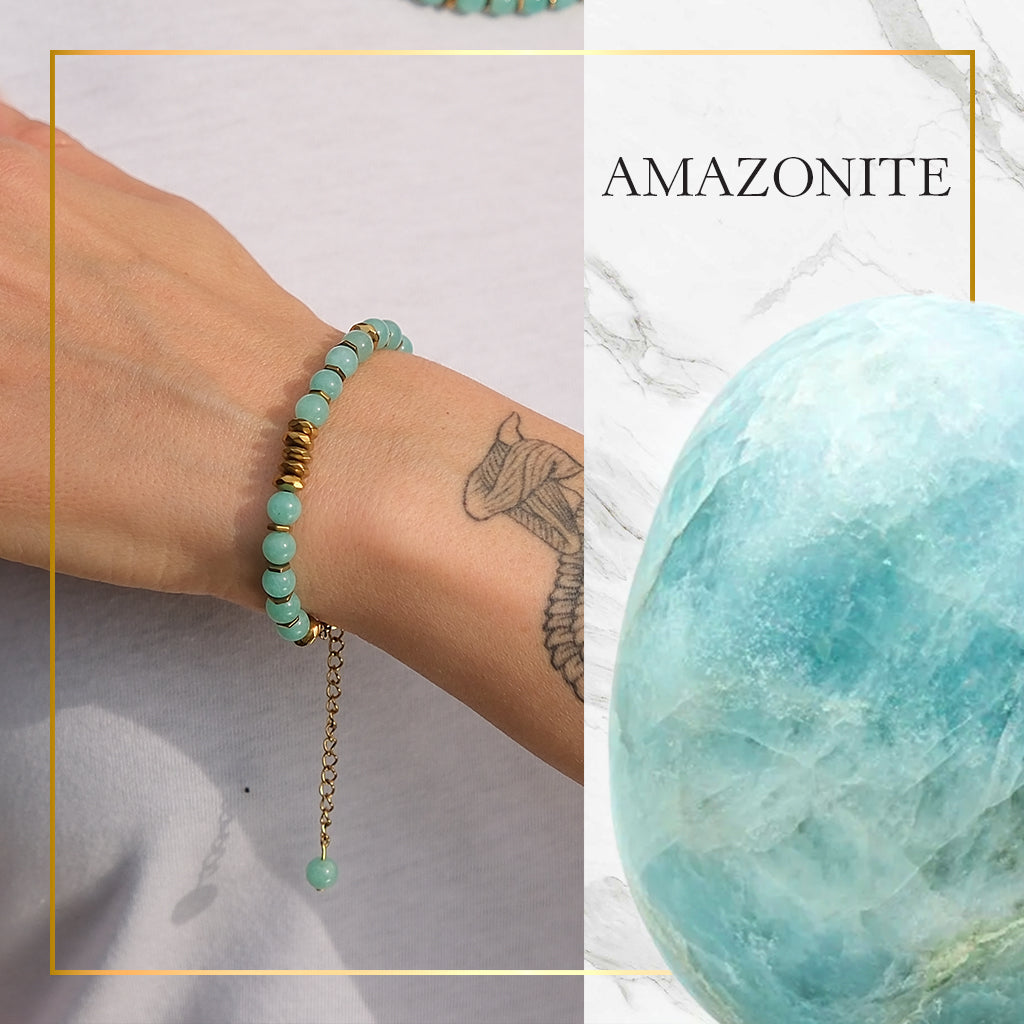 Fresh Start Moment – Amazonite Bracelet (Gold Version)