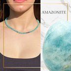 Fresh Start Moment – Amazonite Necklace (Silver Hematite Version)