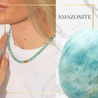 Fresh Start Moment – Amazonite Necklace (Gold Hematite Version)