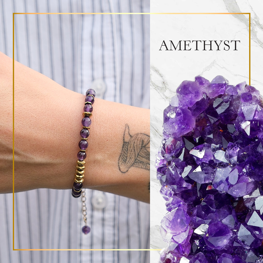 Awakening Moment – Amethyst Necklace Bracelet (Gold Version)