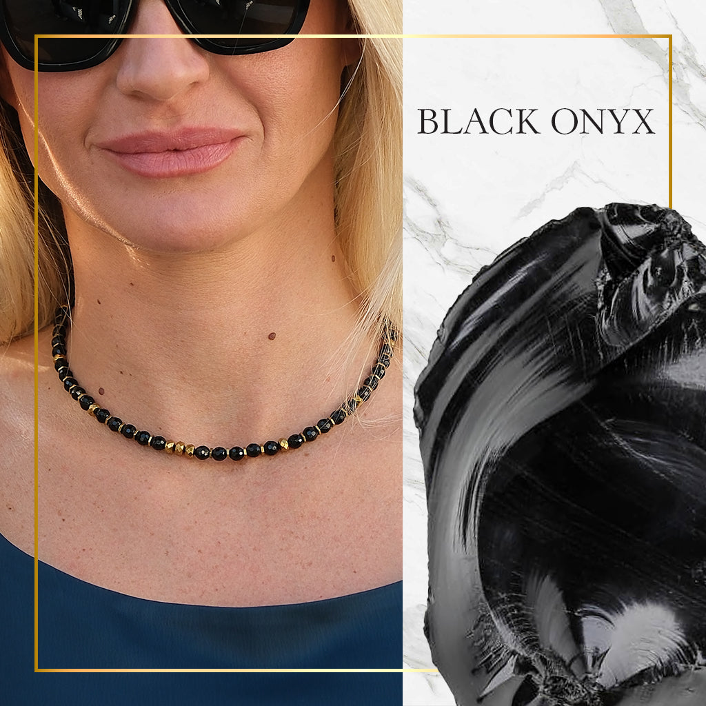 Turning Point Moment – Black Onyx Necklace (Gold Version)
