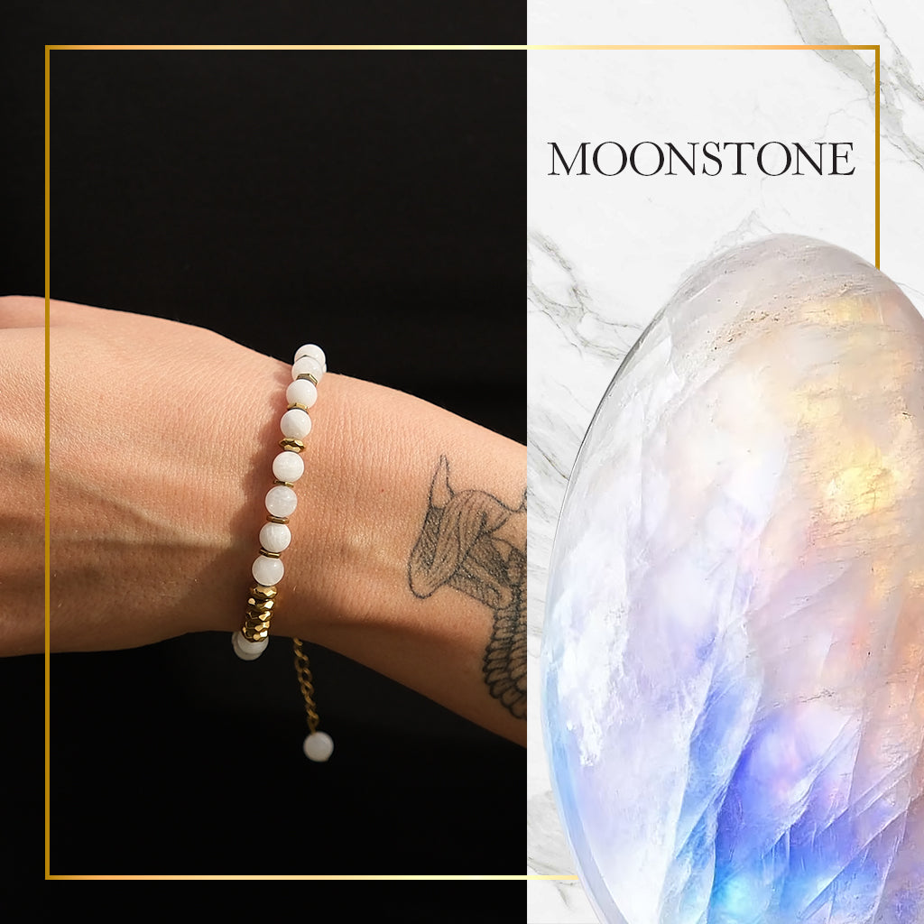 Life Bloom Moment – Moonstone Bracelet (Gold Version)