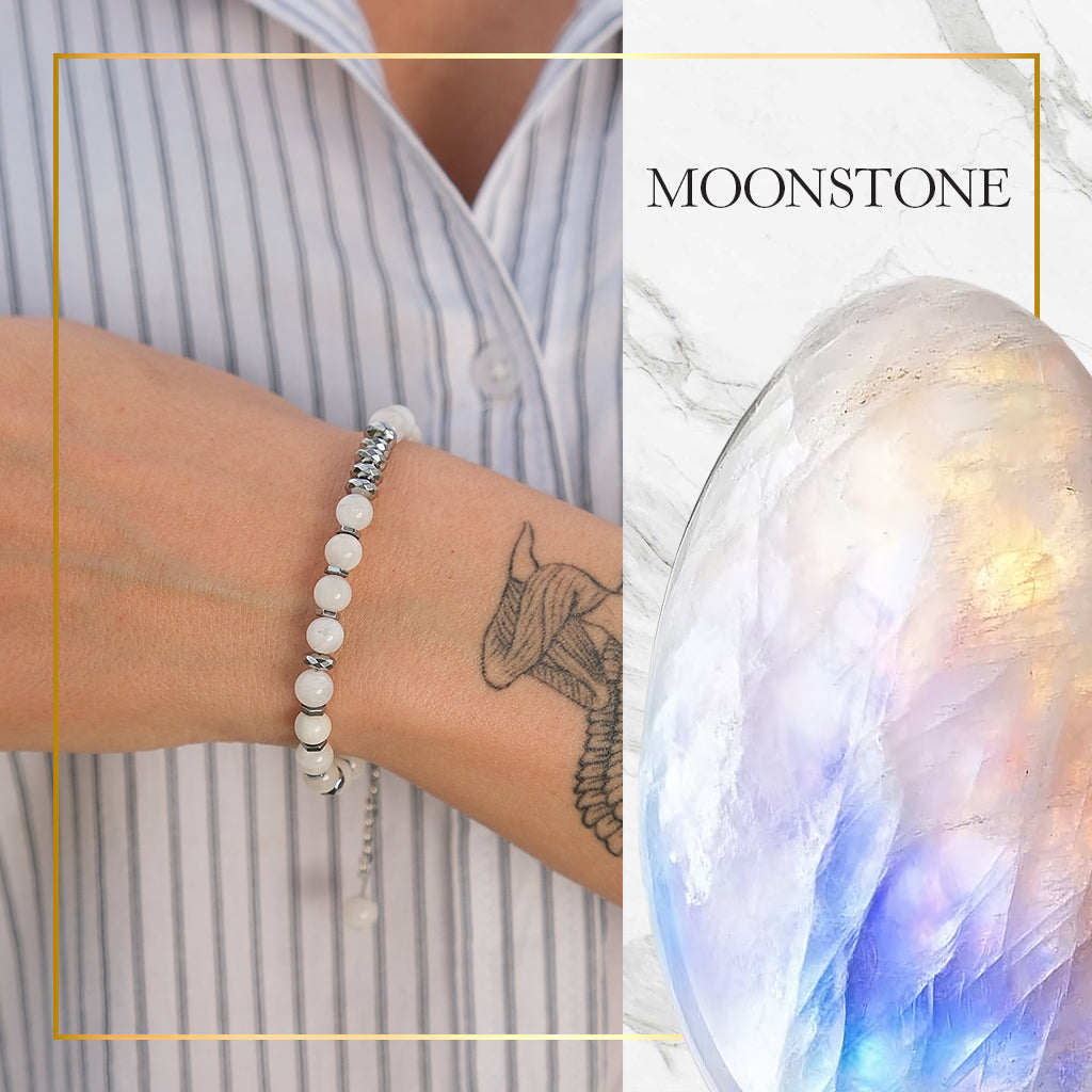 Life Bloom Moment – Moonstone Bracelet (Silver Version)