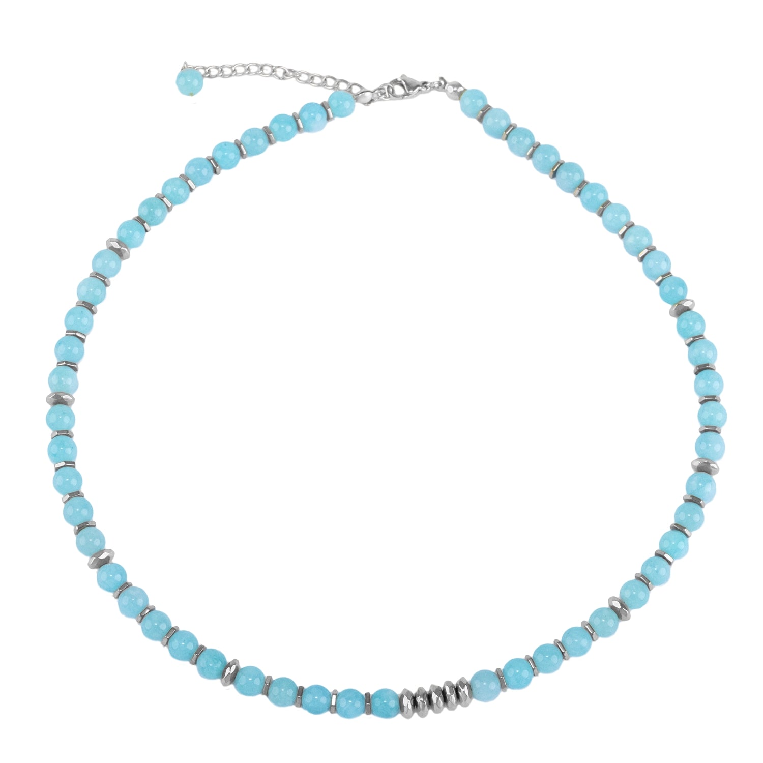 Fresh Start Moment – Amazonite Necklace (Silver Hematite Version)